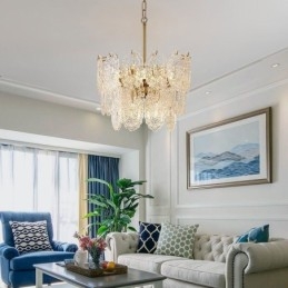 Modern Glass Pendant Light Decoration Bronze Gold Chandelier