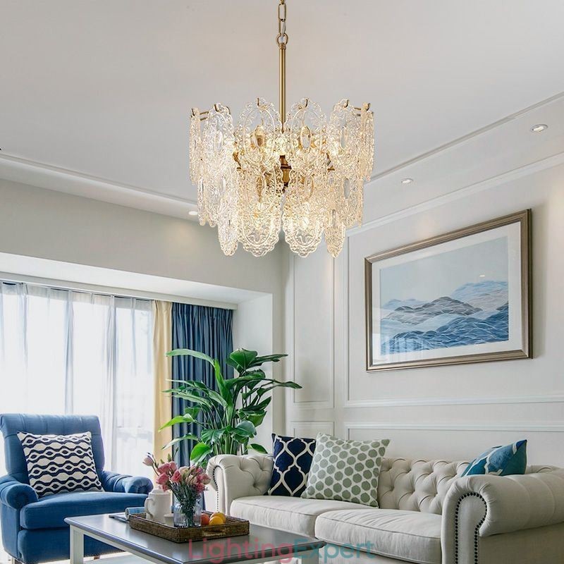 Modern Glass Pendant Light Decoration Bronze Gold Chandelier