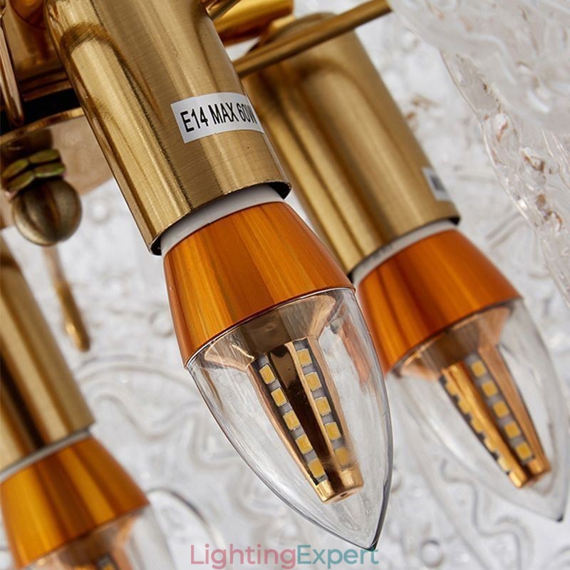 Modern Glass Pendant Light Decoration Bronze Gold Chandelier