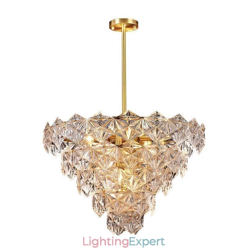 European Glass Pendant Light Modern Cone Shape Chandelier