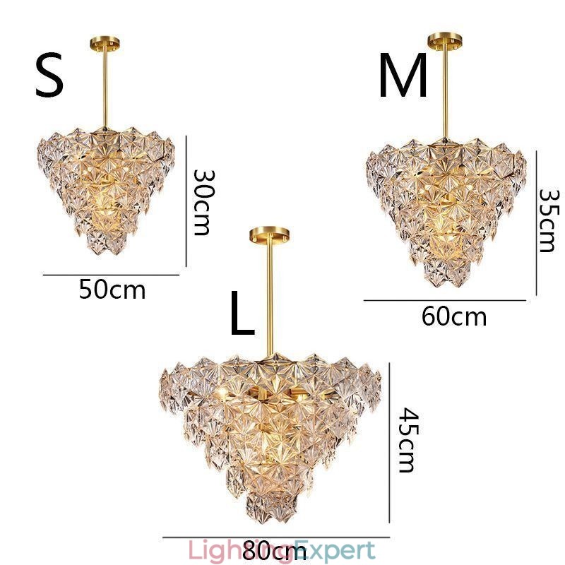 European Glass Pendant Light Modern Cone Shape Chandelier