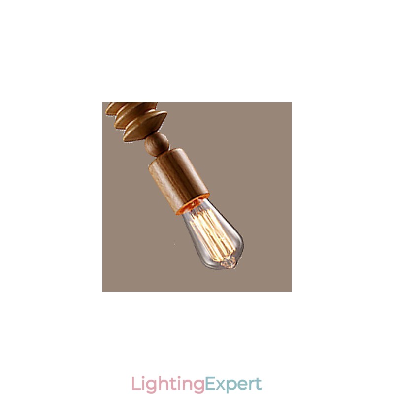 Chandelier Mini Style Traditional Classic Wood Bamboo
