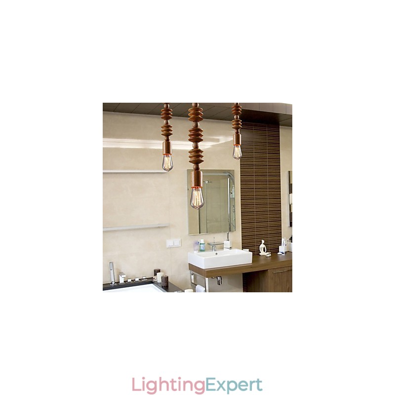 Chandelier Mini Style Traditional Classic Wood Bamboo