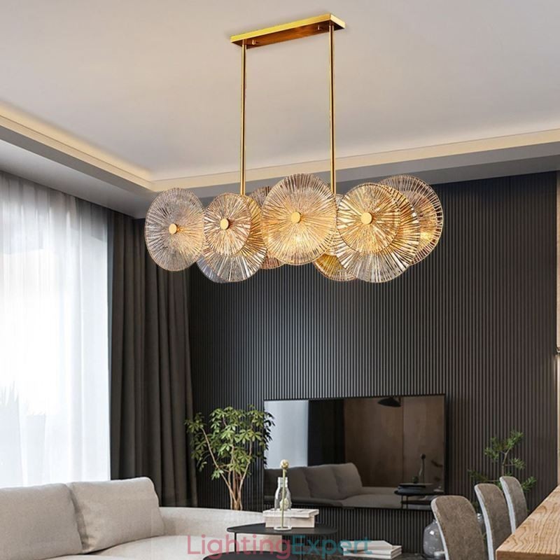 Modern Spark Disc Chandelier Firework Glass Pendant Lamp Home Decor Lighting