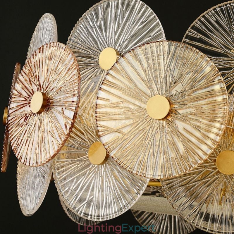 Modern Spark Disc Chandelier Firework Glass Pendant Lamp Home Decor Lighting