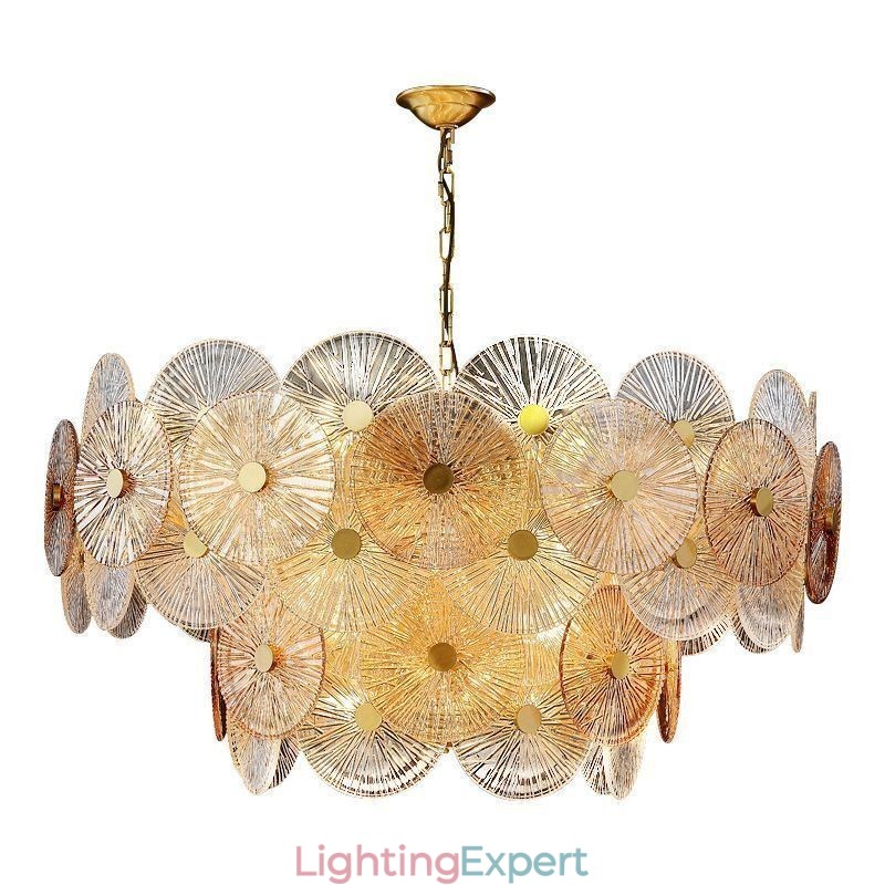 Modern Spark Disc Chandelier Firework Glass Pendant Lamp Home Deco Lighting