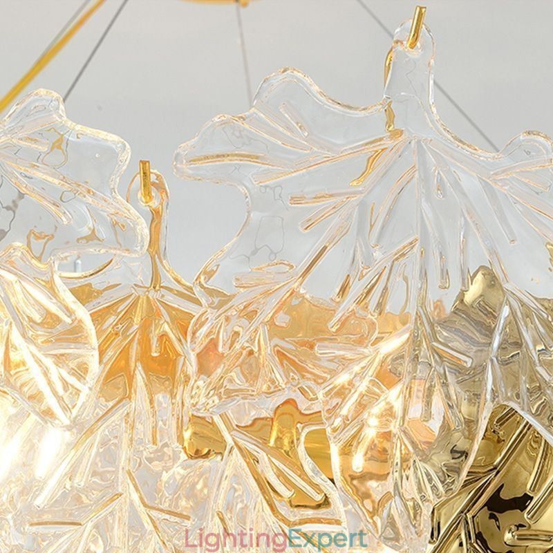 Maple Leaf Pendant Light European Home Decor Glass Chandelier