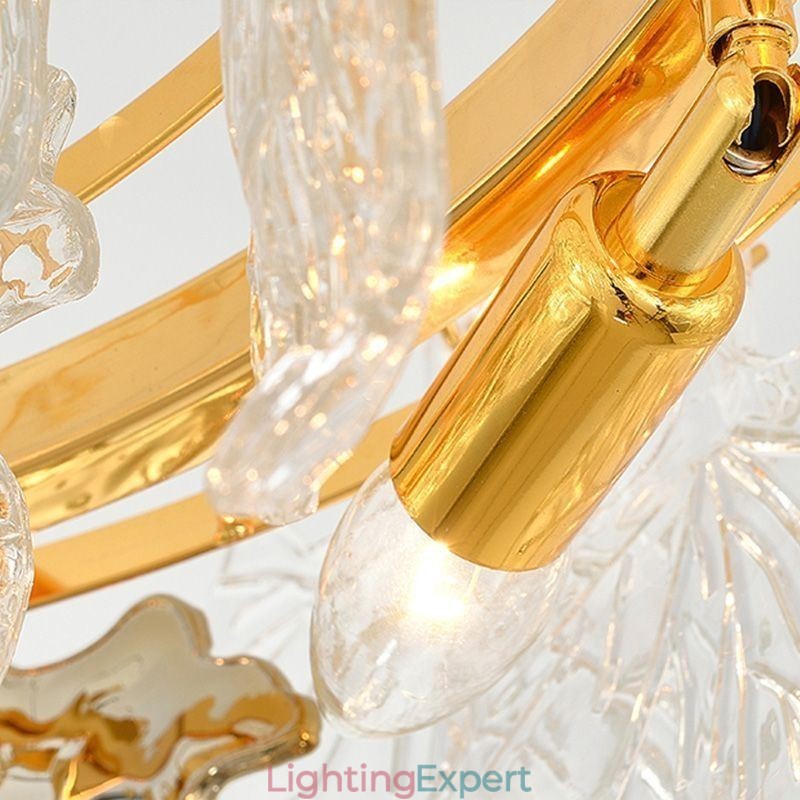 Maple Leaf Pendant Light European Home Decor Glass Chandelier