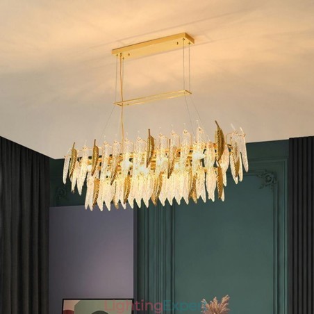 Artistic Glass Chandelier Feather Oval Pendant Light Artistic Glass Chandelier Feather Oval Pendant Light