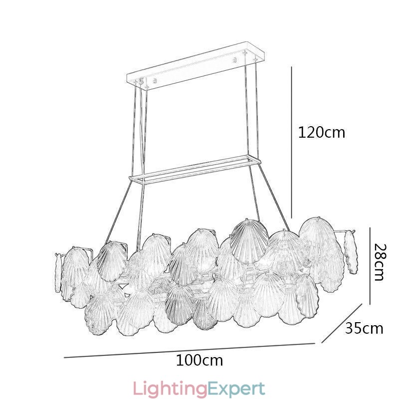 Luxury Glass Chandelier Fashion Lamp Shell Shape Glass Hanging Lamp