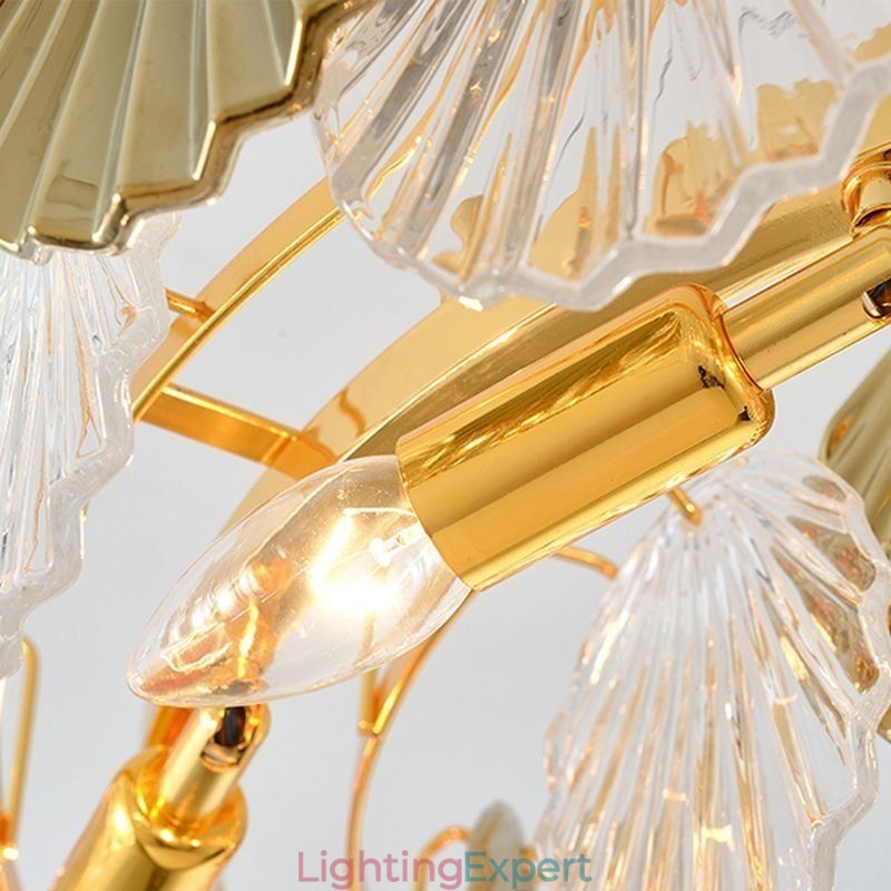 Luxury Glass Chandelier Fashion Lamp Shell Shape Glass Hanging Lamp