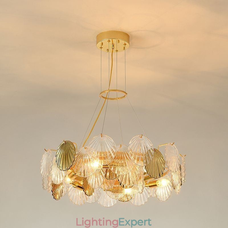 Modern Shell Glass Chandelier Lights Dining