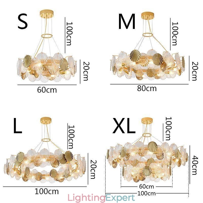Modern Shell Glass Chandelier Lights Dining