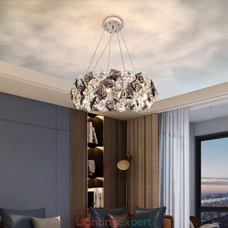 Light Luxury Glass Chandelier Modern Minimalist Pendant Lamp Living