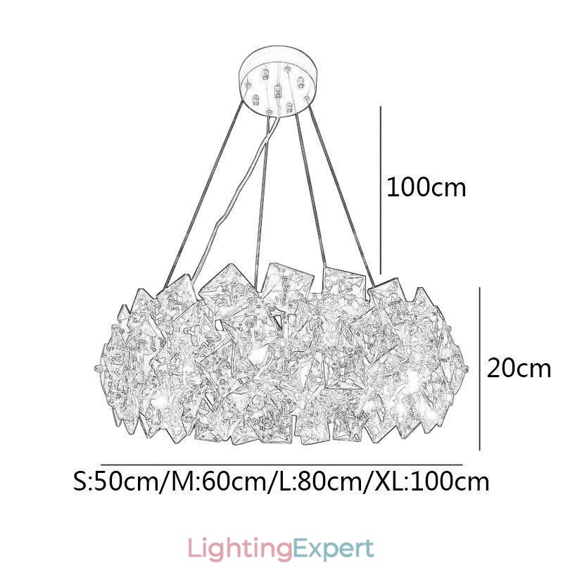 Light Luxury Glass Chandelier Modern Minimalist Pendant Lamp Living
