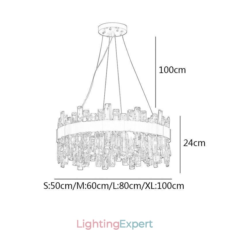 Luxury Glass Chandelier European Style Pendant Light Living