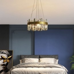 Luxury Glass Chandelier European Style Pendant Light Living