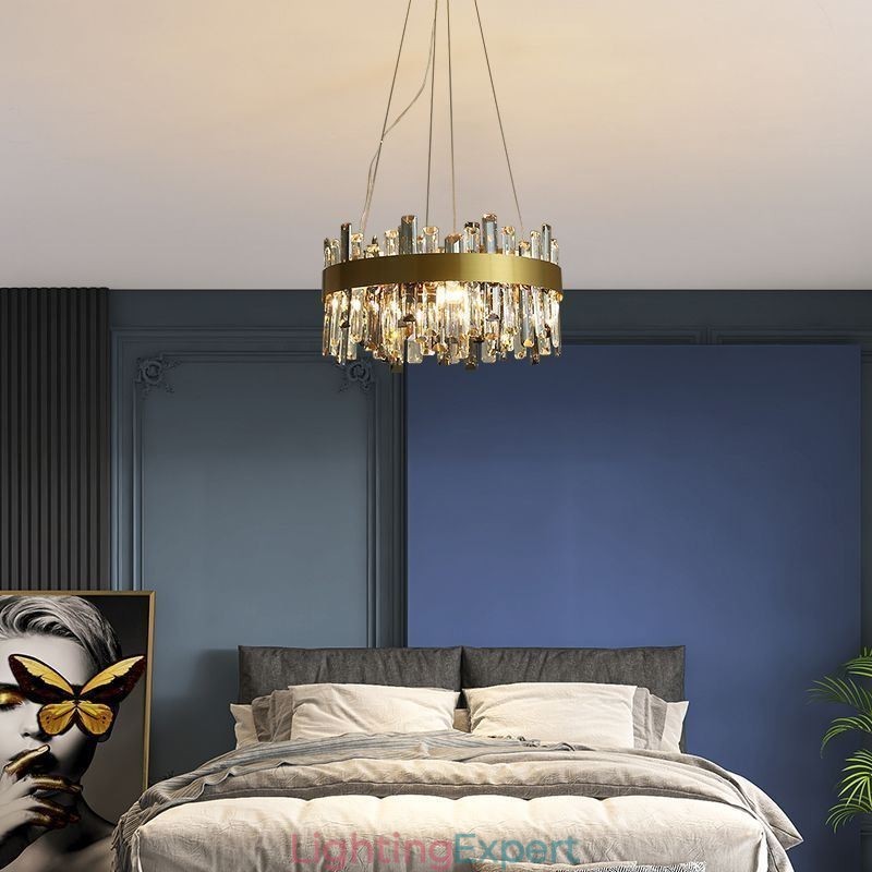 Luxury Glass Chandelier European Style Pendant Light Living