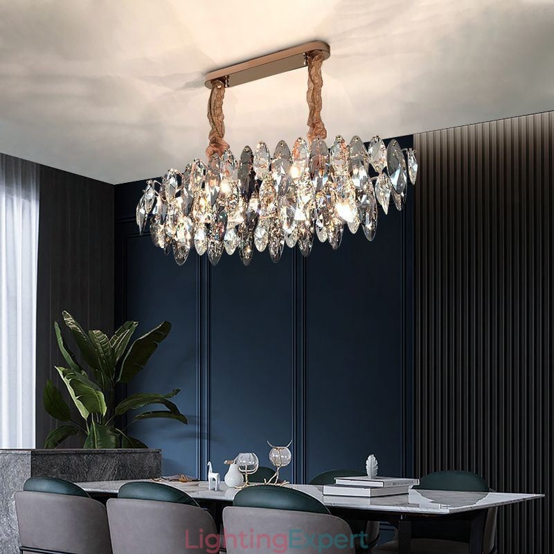 Light Luxury Pendant Light Home Décor Glass Chandelier Living