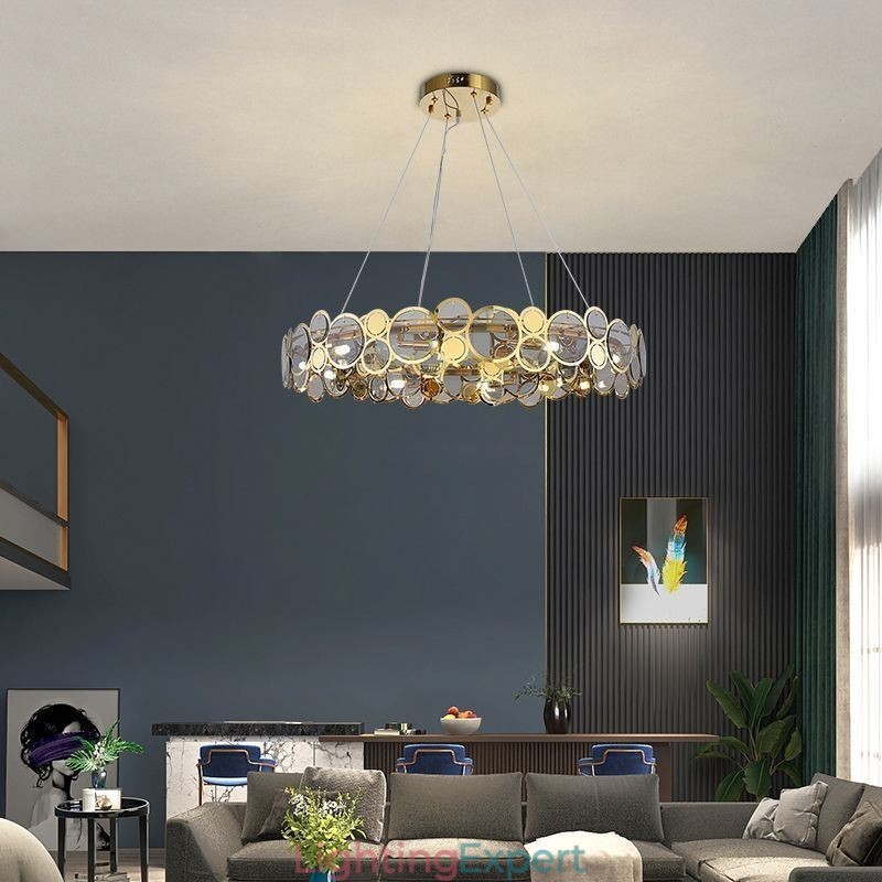 European Glass Chandelier Creative Light Luxury Pendant Light