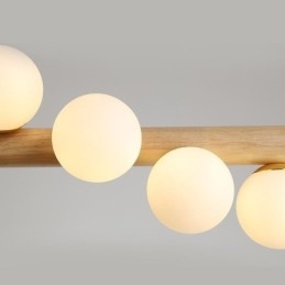 Magic Bean Pendant Light Wood Strip Hanging Lamp