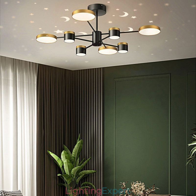 Chandelier Star Projection Pendant Light