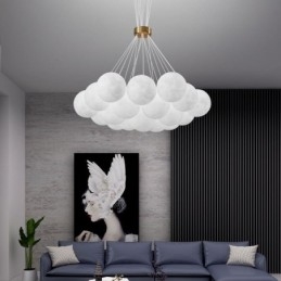 Moon Bubble Chandelier Modern 3D Print Balls Pendant Lamp