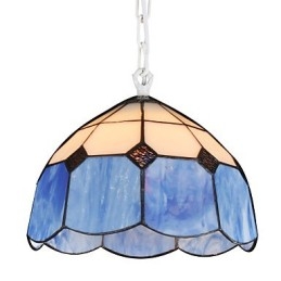 Chandelier Mini Style Country Garage white + blue Glass lights