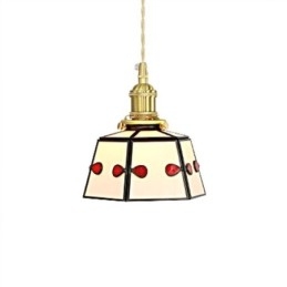 Colorful Glass Pendant Light Japanese Style Retro Decorative Bedside Hanging Light