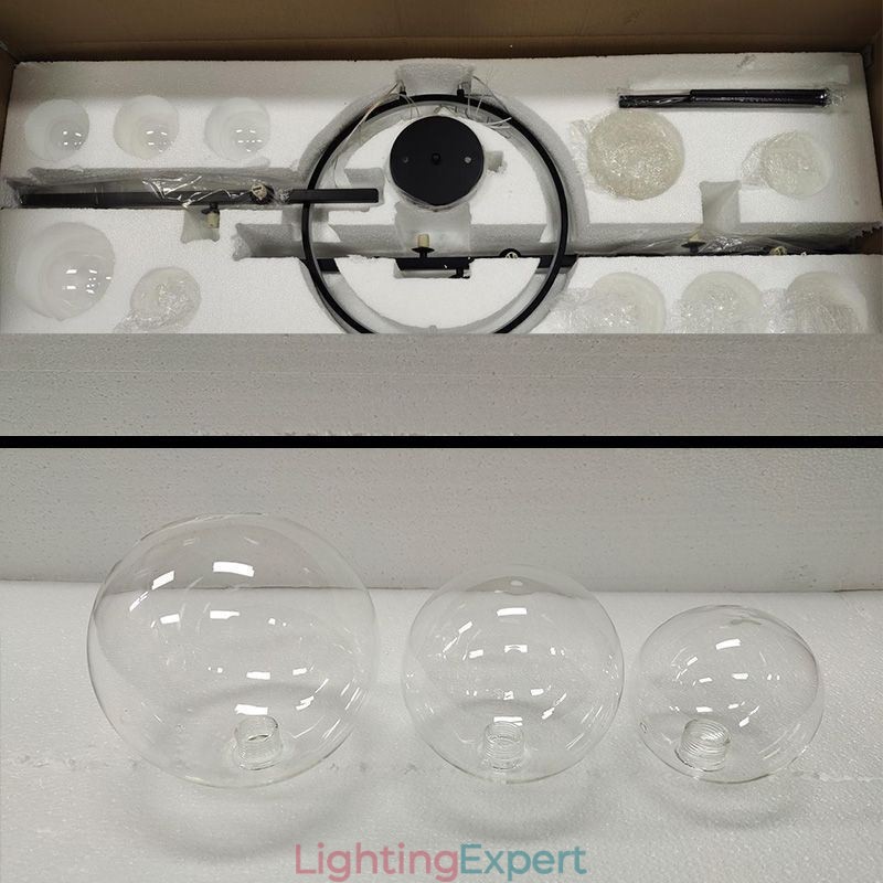 Modern Metal Chandelier Clear Glass Bubbles Pendant Lampss