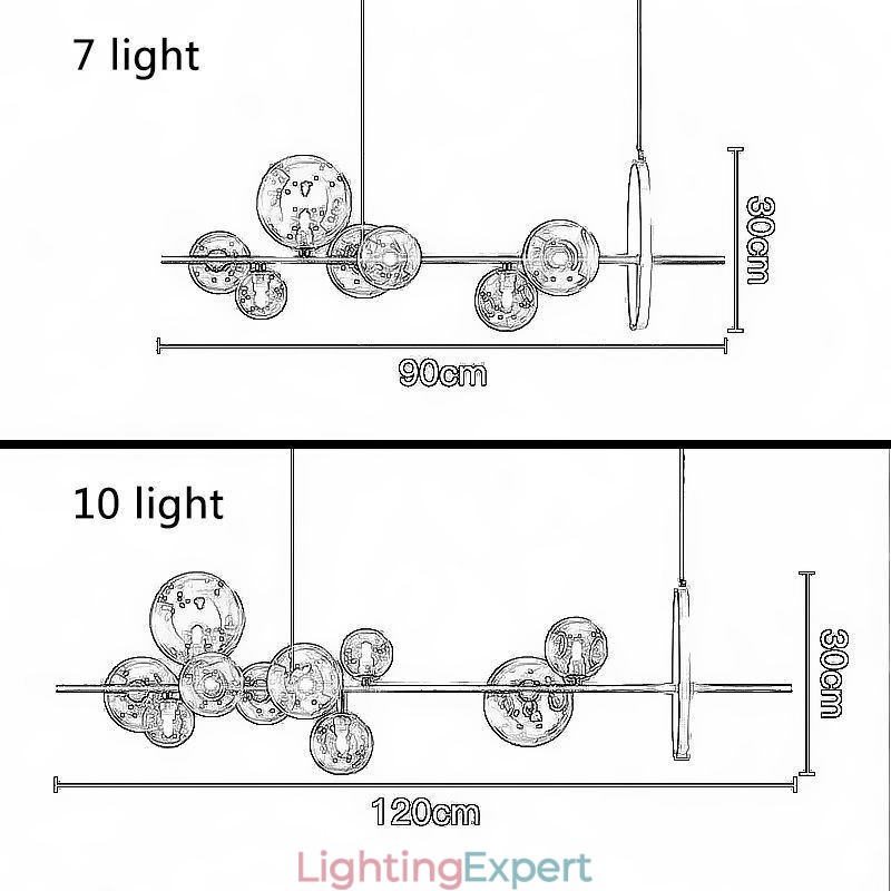 Modern Glass Bubble Pendant Light G9 Bulbs Chandelier