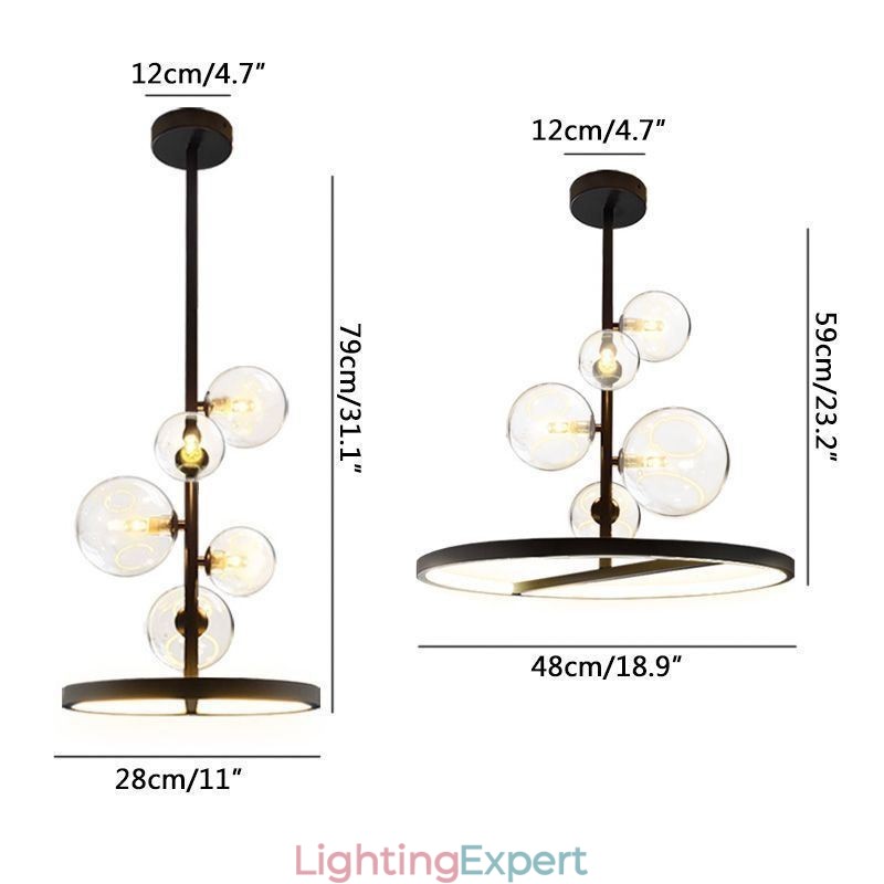 Modern Hanging Lights Fixture Chandelier Glass Bubble Pendant Light