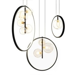 Nordic Pendant Light Glass Bubbles Circle Chandelier Modern Parlor Lamp