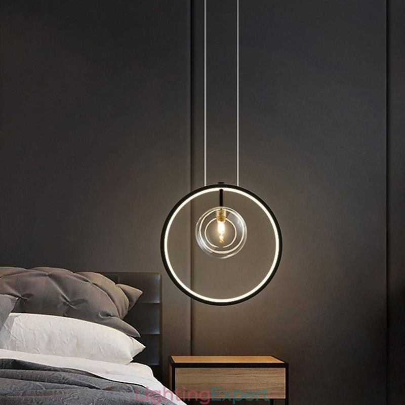Nordic Pendant Light Glass Bubbles Circle Chandelier Modern Parlor Lamp