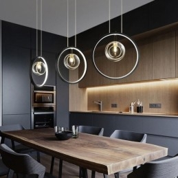 Nordic Pendant Light Glass Bubbles Circle Chandelier Modern Parlor Lamp