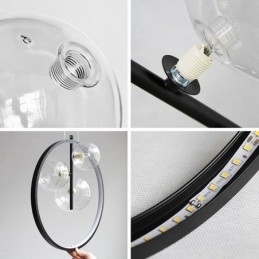 Nordic Pendant Light Glass Bubbles Circle Chandelier Modern Parlor Lamp