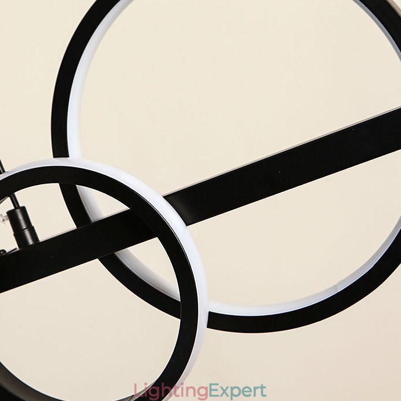 Modern Glass Bubble Pendant Light Black Long Bracket Lamps