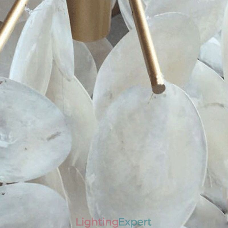 Natural Shell Chandelier Round Layered Hanging Light Dining