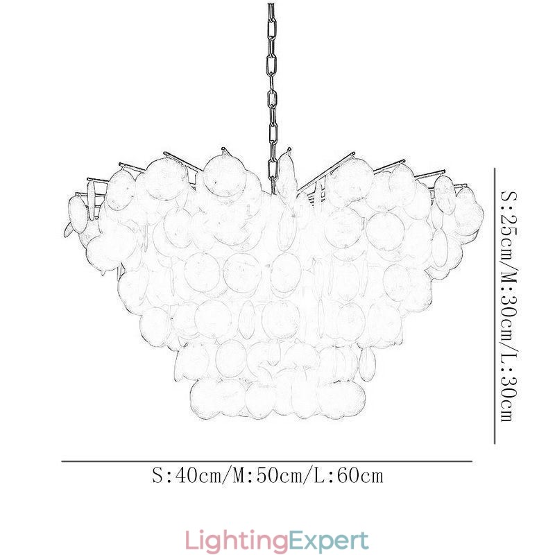 Natural Shell Chandelier Round Layered Hanging Light Dining