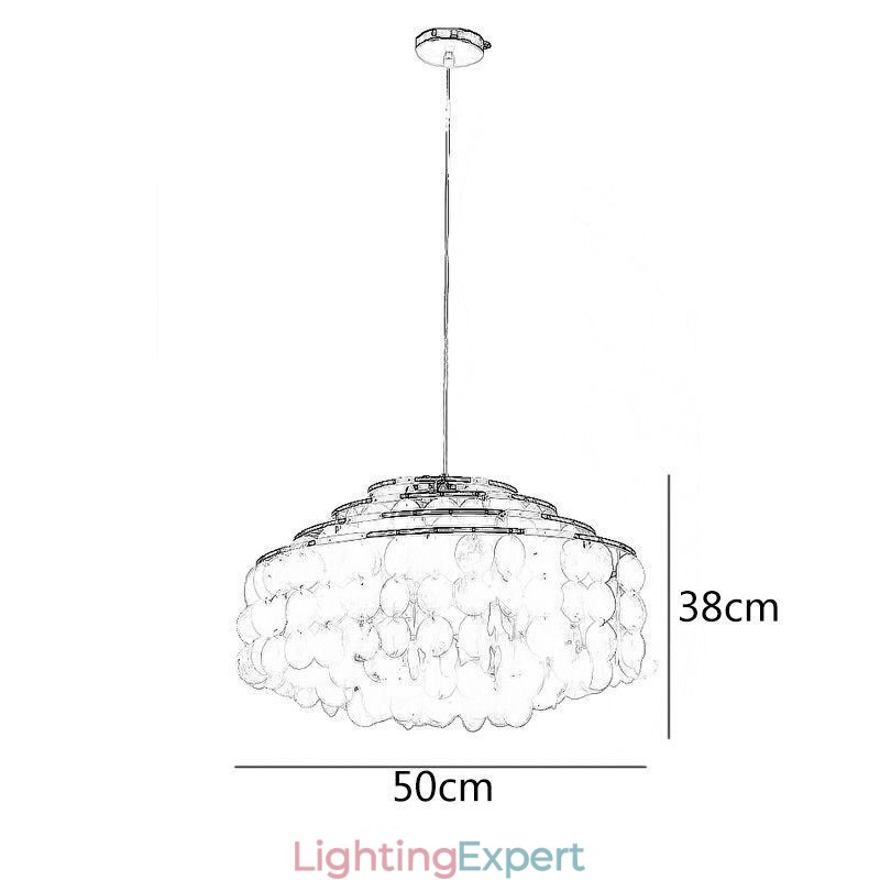 Modern Raindrop Chandelier White Shell Shade Ceiling Pendant Lighting