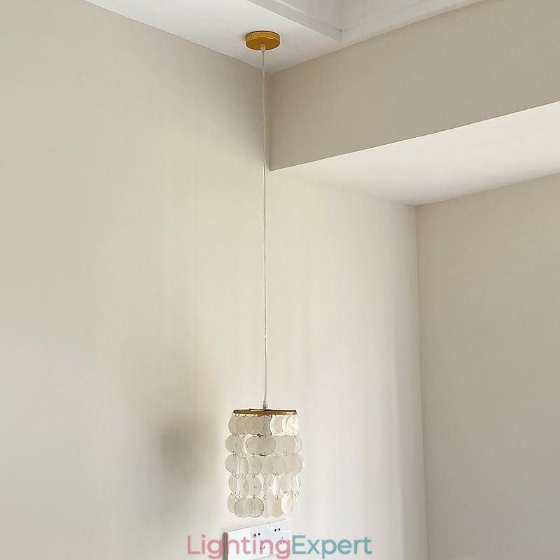 Modern Capiz Pendant Light Contemporary Mini Hanging Ceiling Lighting Dining