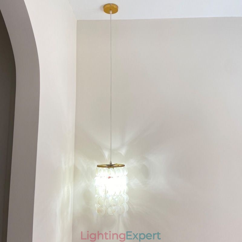 Modern Capiz Pendant Light Contemporary Mini Hanging Ceiling Lighting Dining
