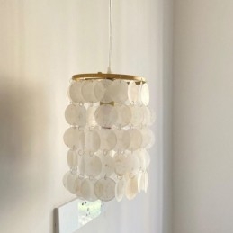 Modern Capiz Pendant Light Contemporary Mini Hanging Ceiling Lighting Dining