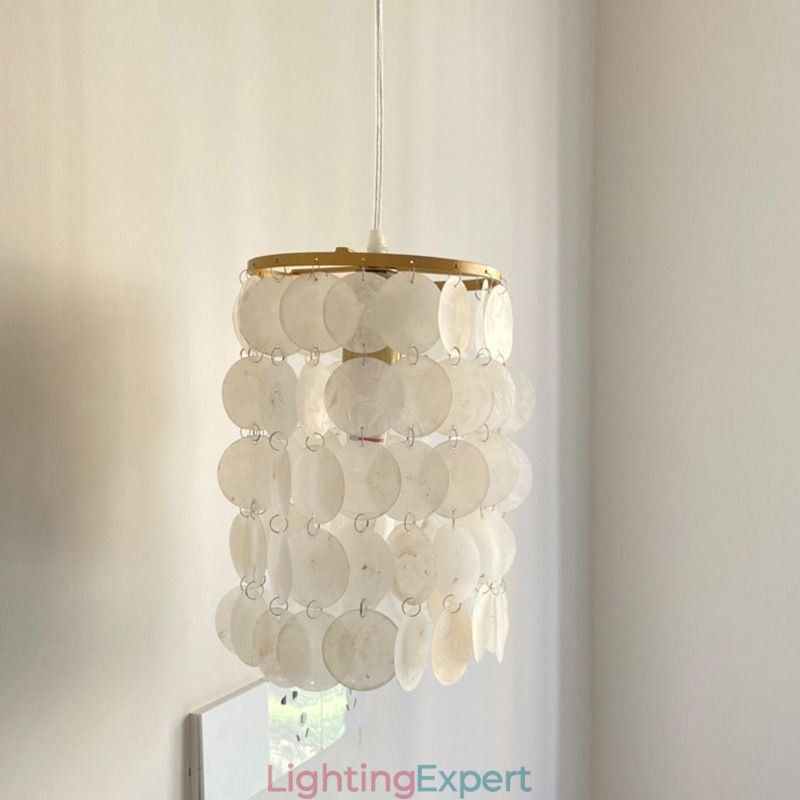 Modern Capiz Pendant Light Contemporary Mini Hanging Ceiling Lighting Dining