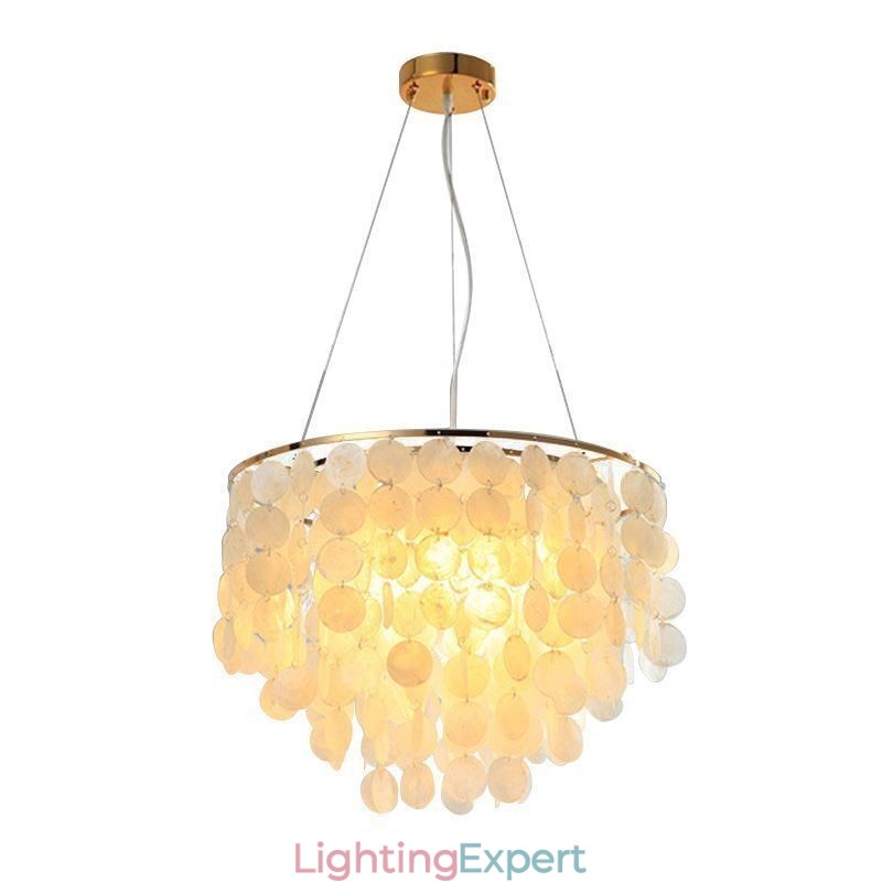 Modern White Shell Ceiling Light Fixture Pendant Light Chandelier