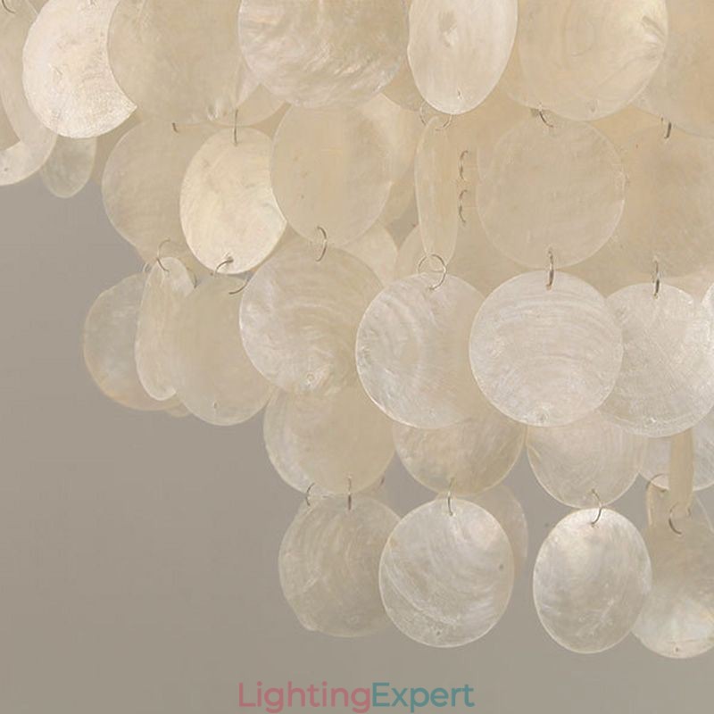 Modern White Shell Ceiling Light Fixture Pendant Light Chandelier
