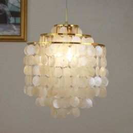 Modern Classic Pendant Light White Shell Shade Lamp