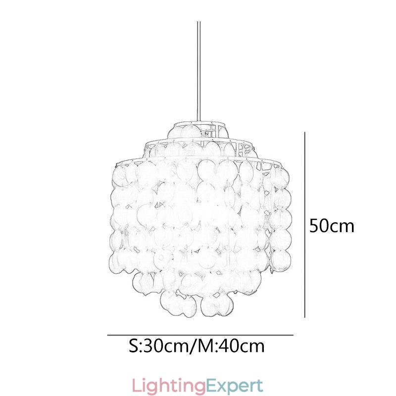 Modern Classic Pendant Light White Shell Shade Lamp