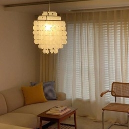 Modern Classic Pendant Light White Shell Shade Lamp