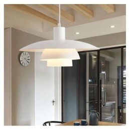 White Aluminum Pendant Lighting Contemporary Chandelier Adjustable Hanging Light Fixture